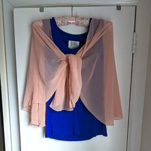 Unique tank top with attached cape scarf